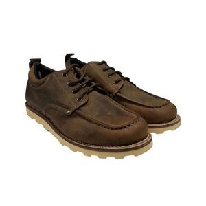 Old West Moc Toe Oxford Shoes Men 9 EE Brown Leather Lace Up Casual Comfort NWD